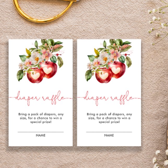 Fall Apple Baby Shower Diaper Raffle Enclosure Card (Creator Uploaded)