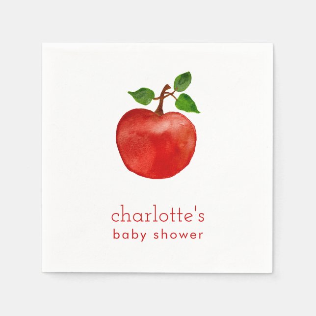 Fall Apple Baby Shower Paper Napkins (Front)