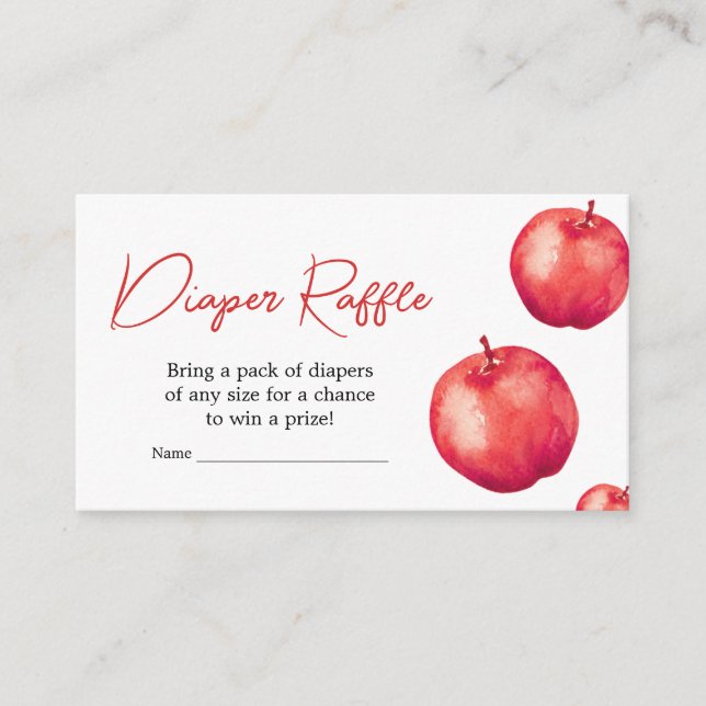 Fall Apple Basket Baby Shower Diaper Raffle Enclosure Card (Front)