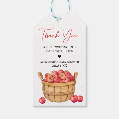 Fall Apple Basket Baby Shower Favor Tags