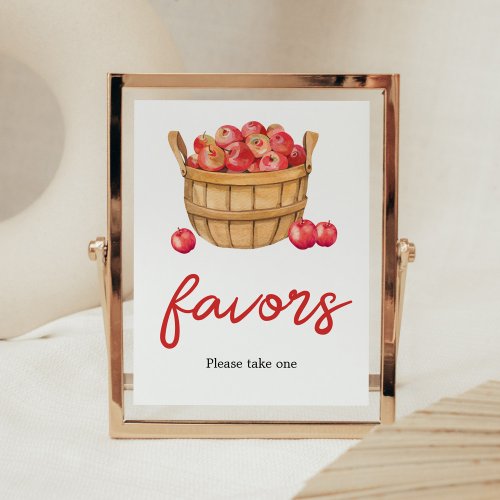 Fall Apple Basket Baby Shower Favors Poster