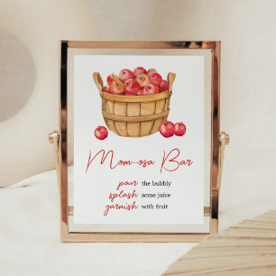 Fall Apple Basket Baby Shower Mom Osa Bar Poster