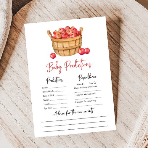 Fall Apple Basket Baby Shower Predictions Game