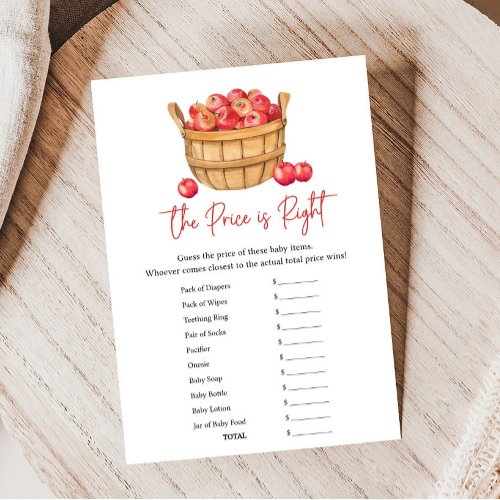 Fall Apple Basket Baby Shower Price is Right Game