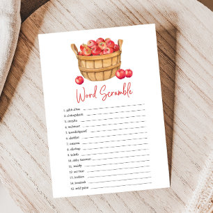 Fall Apple Basket Baby Shower Word Scramble Game