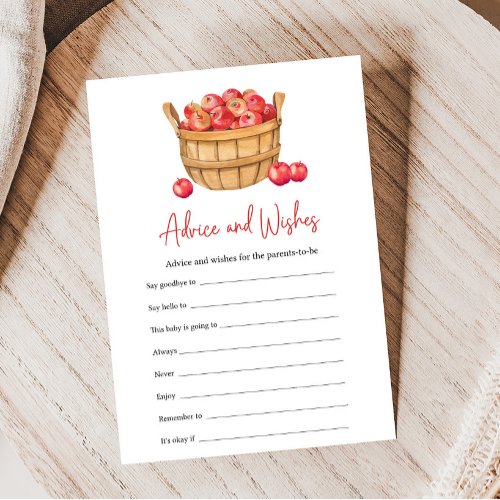 Fall Apple Basket Shower Advice and Wishes Game