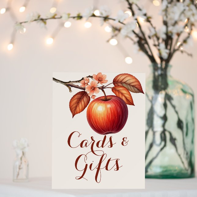 Fall Apple Bridal Shower Cards & Gifts Sign (In Situ (Wedding))