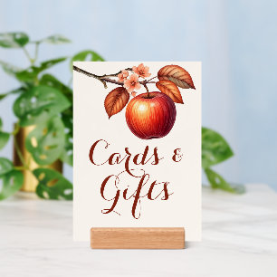 Fall Apple Bridal Shower Cards & Gifts Sign Holder