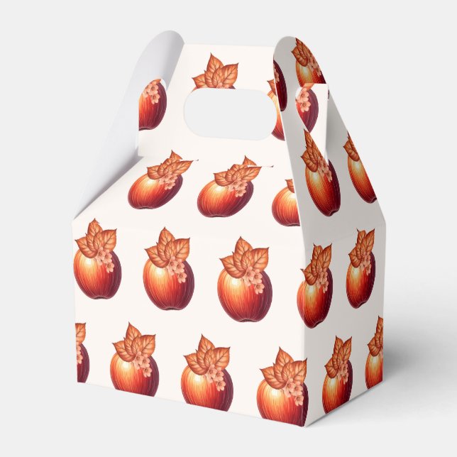 Fall Apple Bridal Shower Favor Boxes (Front Side)