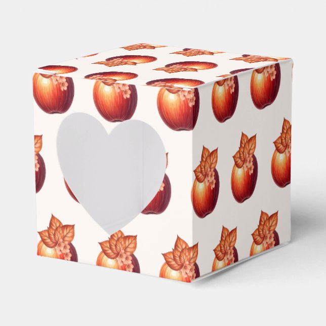 Fall Apple Bridal Shower Favor Boxes (Front Side)