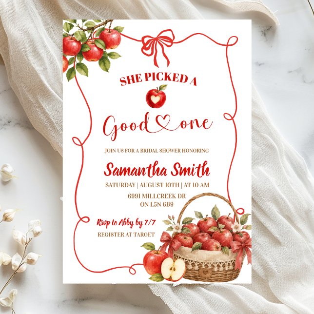 Fall Apple Bridal Shower invitation (Creator Uploaded)