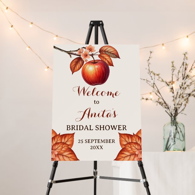 Fall Apple Bridal Shower Welcome Foam Board (In Situ (Stand))