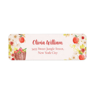 Fall Apple Gardening Baby Shower Return Address Label