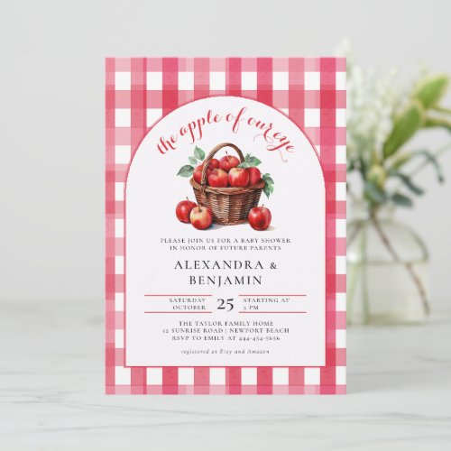 Fall Apple Harvest Boho Rustic Couple Baby Shower Invitation