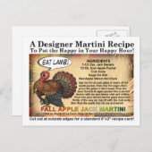 Fall Apple Jack Thanksgiving Martini Recipe Card (Front/Back)