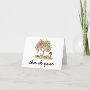 Fall Apple of our Eyes Baby Shower Letterpress Thank You Card