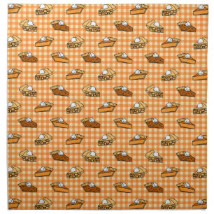 Fall Apple Pumpkin and Pecan Pie Pattern Cloth Napkin