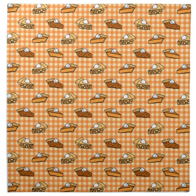 Fall Apple Pumpkin and Pecan Pie Pattern Cloth Napkin (Front)