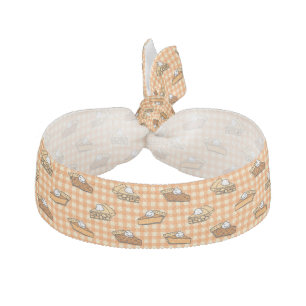 Fall Apple Pumpkin and Pecan Pie Pattern Elastic Hair Tie