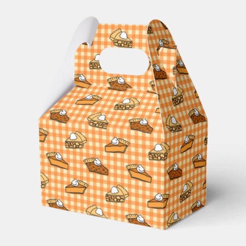 Fall Apple Pumpkin and Pecan Pie Pattern Favor Boxes