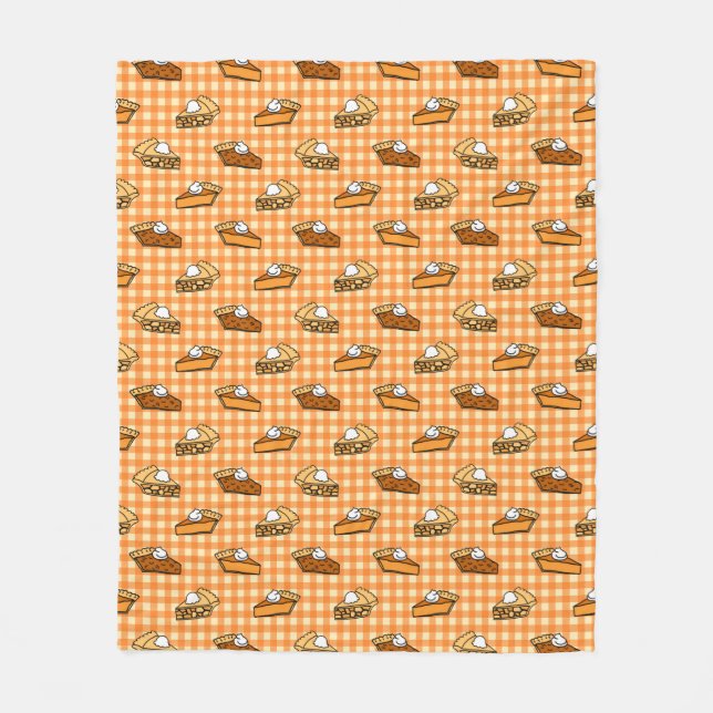 Fall Apple Pumpkin and Pecan Pie Pattern Fleece Blanket (Front)