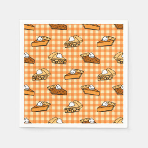 Fall Apple Pumpkin and Pecan Pie Pattern Napkins