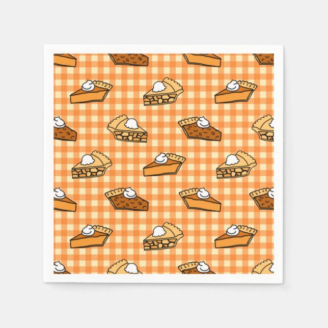 Fall Apple Pumpkin and Pecan Pie Pattern Napkins (Front)