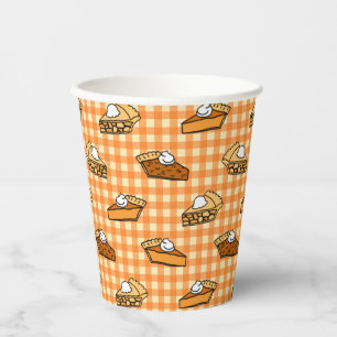 Fall Apple Pumpkin and Pecan Pie Pattern Paper Cups
