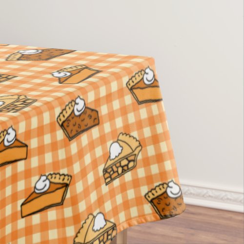 Fall Apple Pumpkin and Pecan Pie Pattern Tablecloth