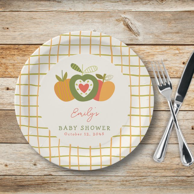  Fall Apple Theme Baby Shower Gender Neutral  Paper Plates (Creator Uploaded)