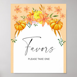Fall arch - bridal favors please take one  poster