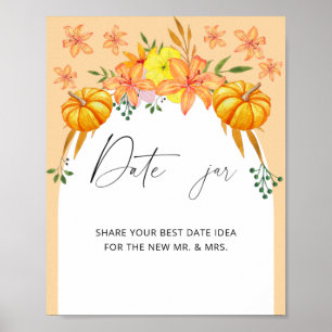 Fall arch date night ideas. Date jar bridal game Poster