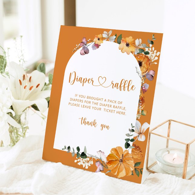 Fall arch pumpkin Diaper raffle Pedestal Sign  (Creator Uploaded)