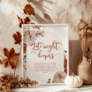 Fall arch pumpkin Late night diapers game Poster