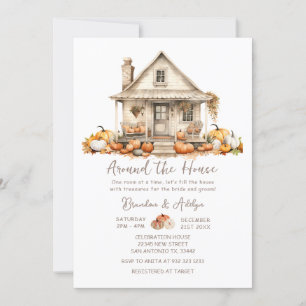 Fall Around the House Couples Bridal Shower Invitation