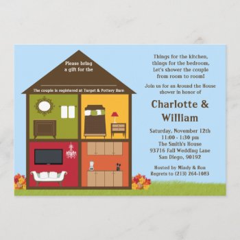 Fall Around The House Shower Bridal Shower Invitation by eventfulcards at Zazzle