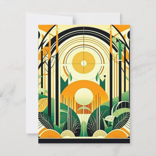 Fall - Art Deco - AI Holiday Card (Front)