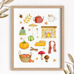 Fall art print - wall art decor<br><div class="desc">Fall wall decor Printable winter Autumn Wall art with watercolor illustrations. This high-quality print is the perfect touch to give autumn, mood to your house, you can use it to decorate your living room, bedroom, baby nursery, or another wall, or can even print it and give it as a gift...</div>