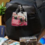Fall Asleep to Dream Black Cat Hot Pink Flowers Luggage Tag<br><div class="desc">This surreal collage luggage tag features a black cartoon cat nestled in a soft pink rose bouquet, set against a background of vintage biology textbook pages. A dreamlike cutout reads “fall asleep to dream, ” blending science with sleep and symbolism. A bold yet delicate piece for travelers drawn to the...</div>