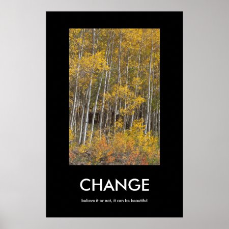 Fall Aspen Grove Change Inspiration Poster