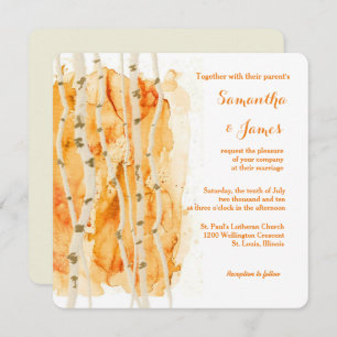 Fall Aspen Grove Custom Wedding Invitation