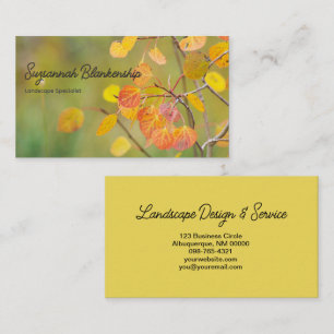 Fall Aspen Leaves Close-up Photograph Business Card