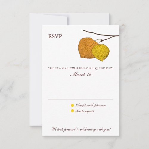 Fall Aspen Pair RSVP Reply Card