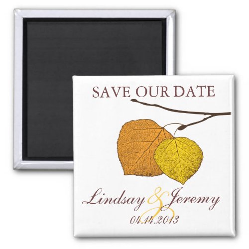 Fall Aspen Pair Save the Date Magnet