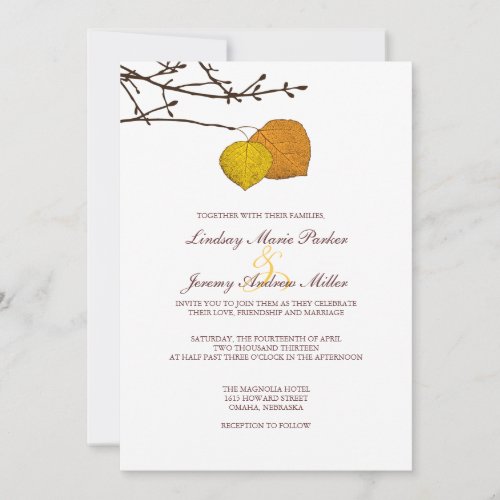 Fall Aspen Pair Wedding Invitation