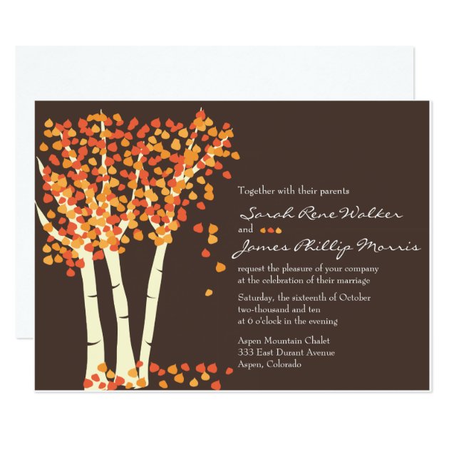 Fall Aspen Tree Wedding Invitation