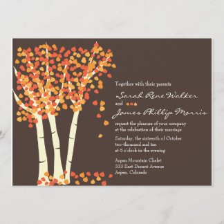 Fall Aspen Tree Wedding Invitation