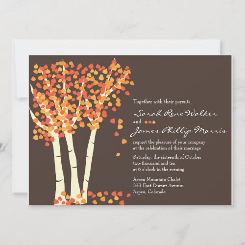 Fall Aspen Tree Wedding Invitation
