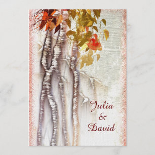 Fall Aspen Trees Custom Wedding Invitation
