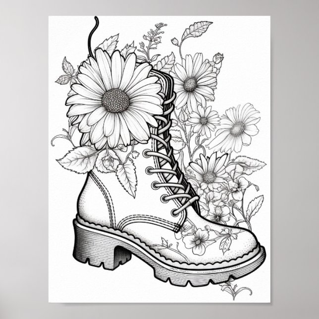 Fall/Autumn Adult Coloring Poster (Front)